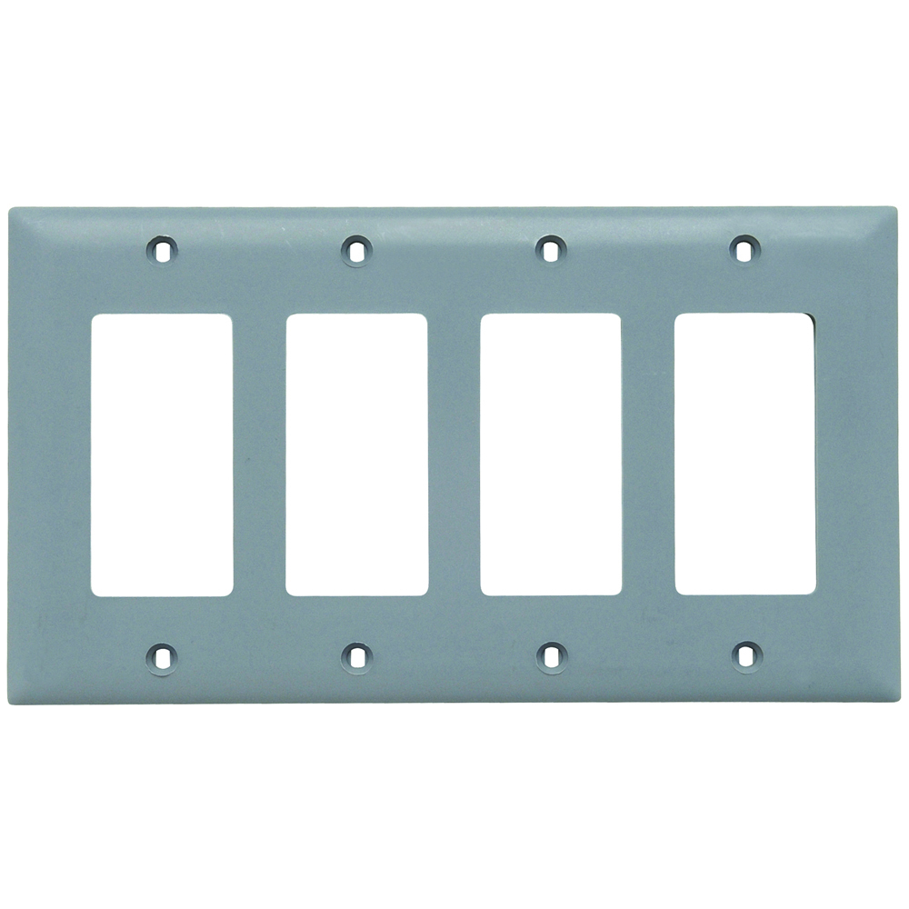 Trademaster Plate 4gang 4 Decorator Gray