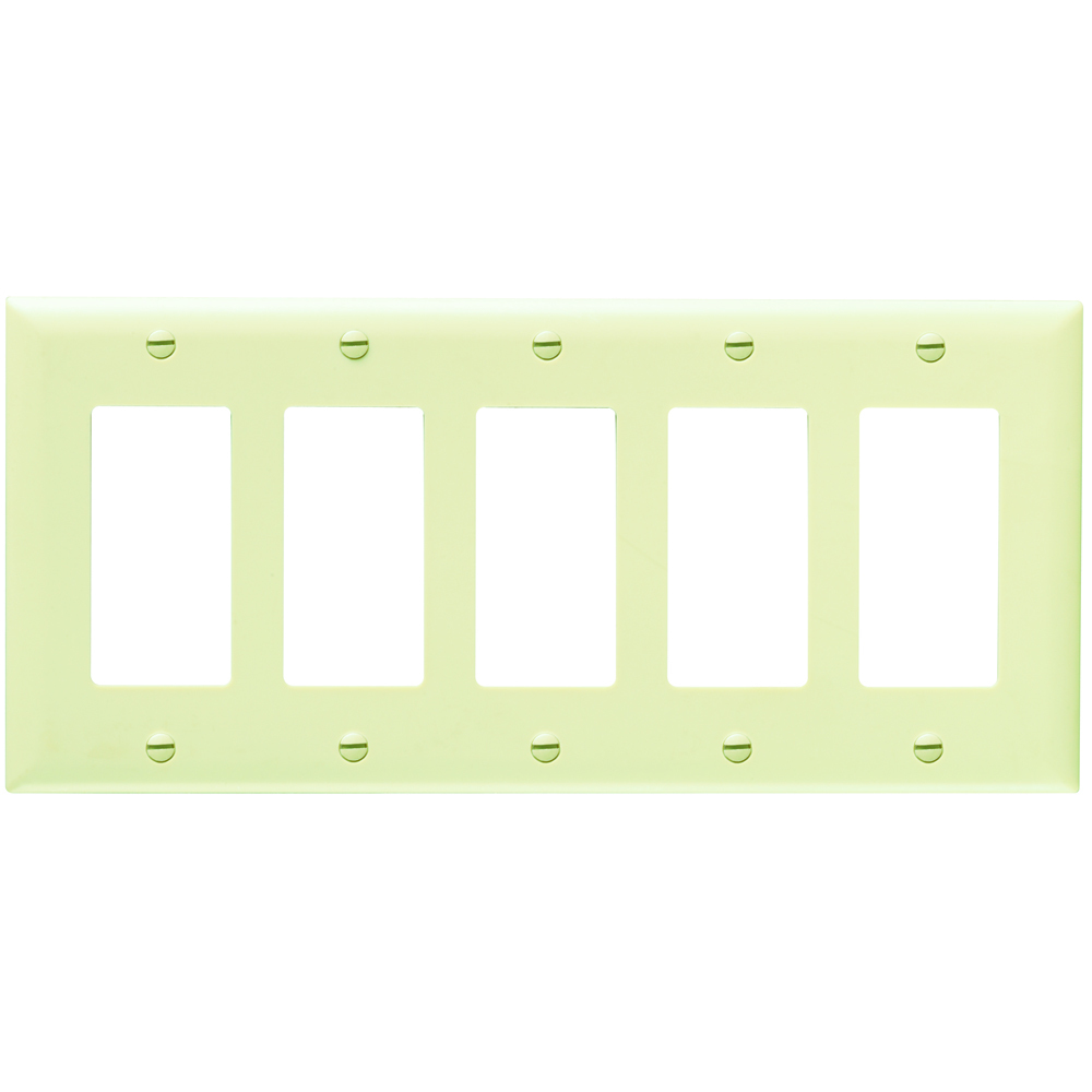Trademaster Plate 5gang 5 Decorator Ivory