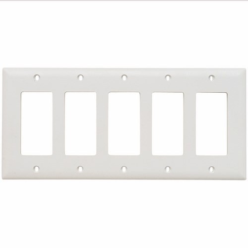 Trademaster Plate 5gang 5 Decorator White