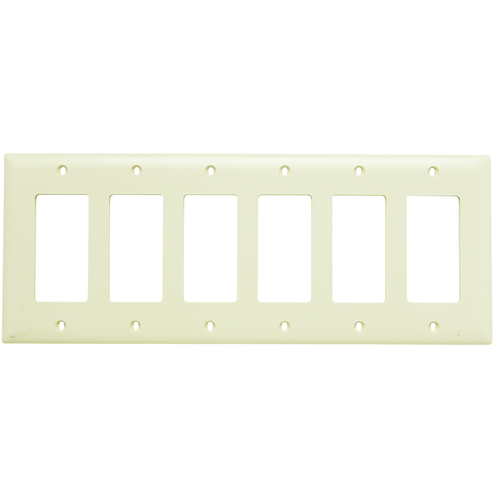 Trademaster Plate 6gang 6 Decorator Light Almond