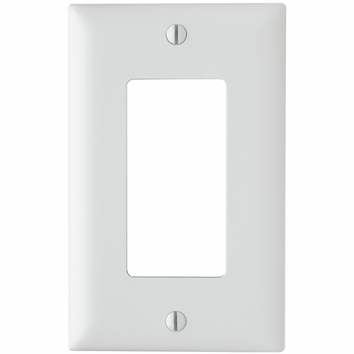 Trademaster, single gang, decorator wall plate molded of rugged, practically indestructible self-extinguishing nylon. It is preferred for hospital, industrial, institutional, and other high-abuse applications. Available in Ivory, White, Brown, Gray, Black, Blue, Orange, Red, and Light Almond.