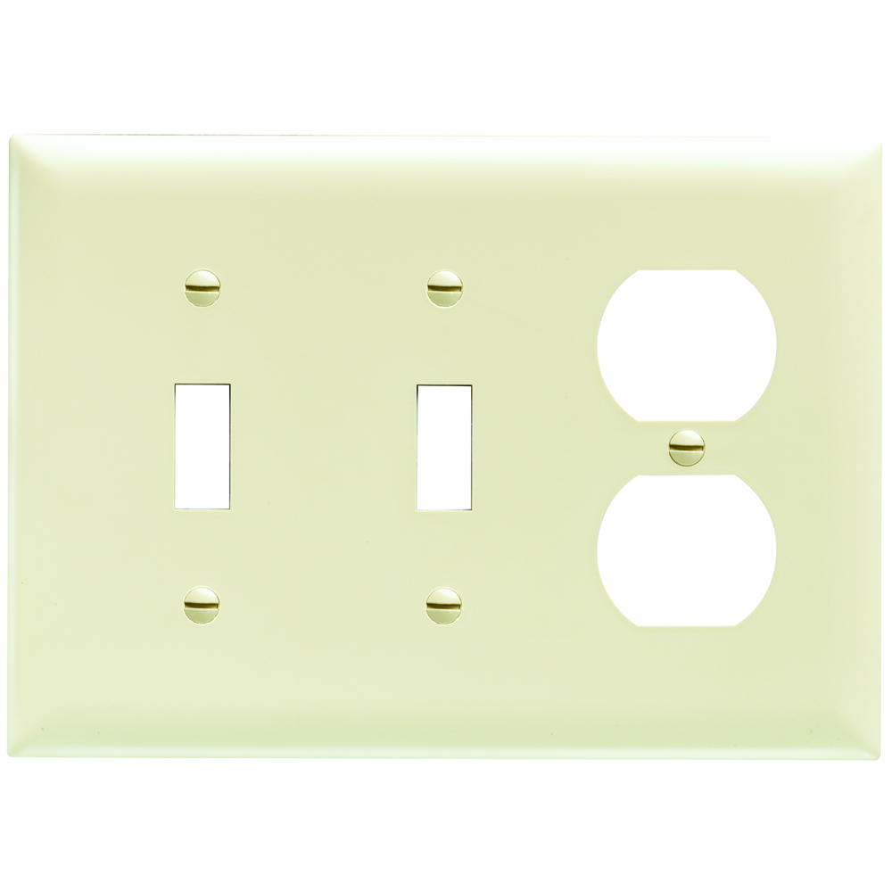 Trademaster Plate 3gang 2toggle 1duplex Ivory