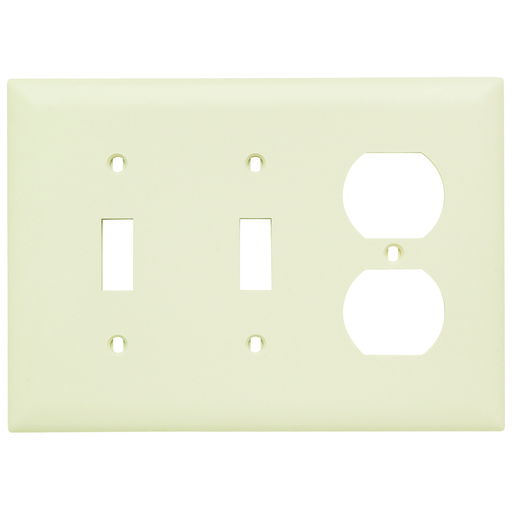 Trademaster Plate 3gang 2toggle 1duplex Light Almond