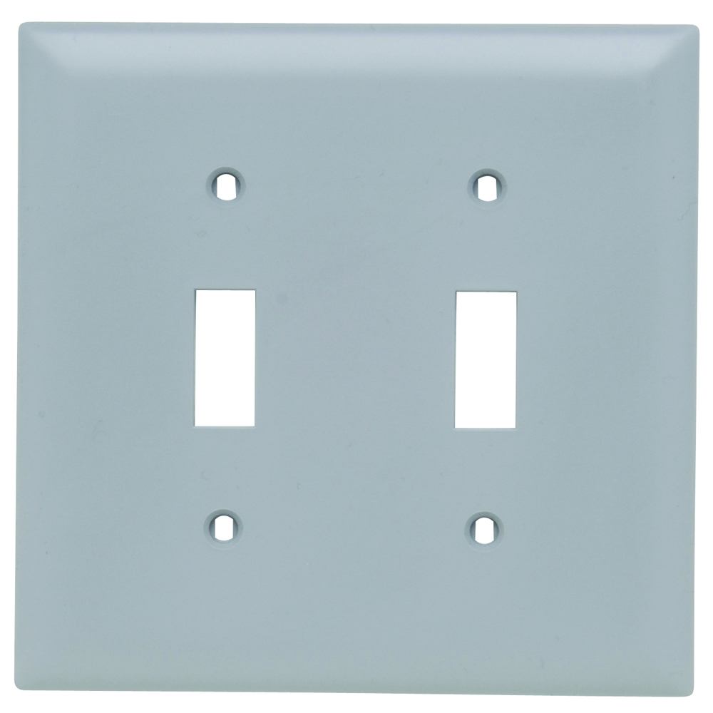 Trademaster Wall Plate 2gang 2toggle Gray