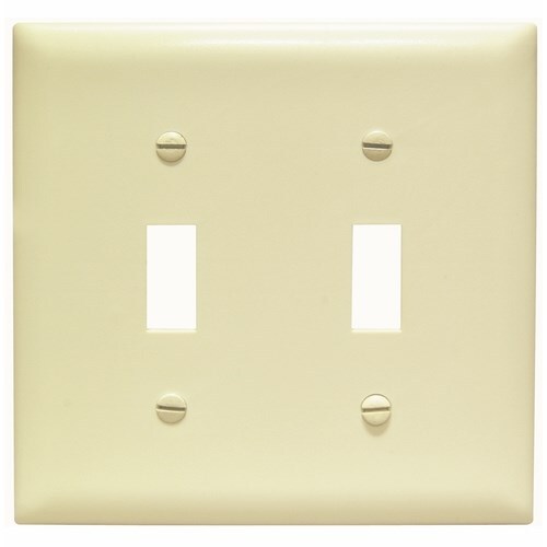 Trademaster Wall Plate, double gang and toggle plate, is molded of rugged, practically indestructible self-extinguishing nylon. It is preferred for hospital, industrial, institutional, and other high-abuse applications.Available in Ivory, White, Brown, Gray, Black, Blue, Orange, Red, and Light Almond.