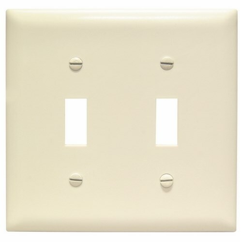 Trademaster Wall Plate, two gang and toggle plate, is molded of rugged, practically indestructible self-extinguishing nylon. It is preferred for hospital, industrial, institutional, and other high-abuse applications.Available in Ivory, White, Brown, Gray, Black, Blue, Orange, Red, and Light Almond.