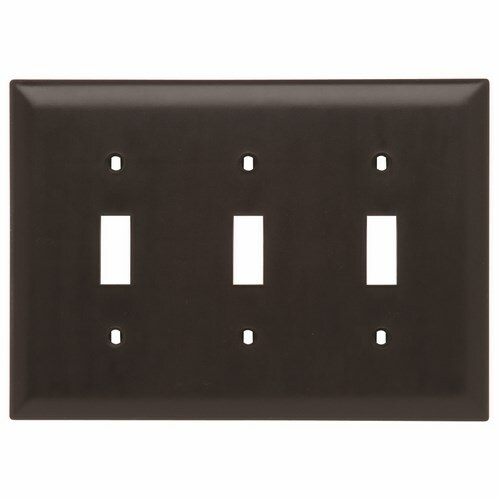 Trademaster Plate 3gang 3toggle Brown