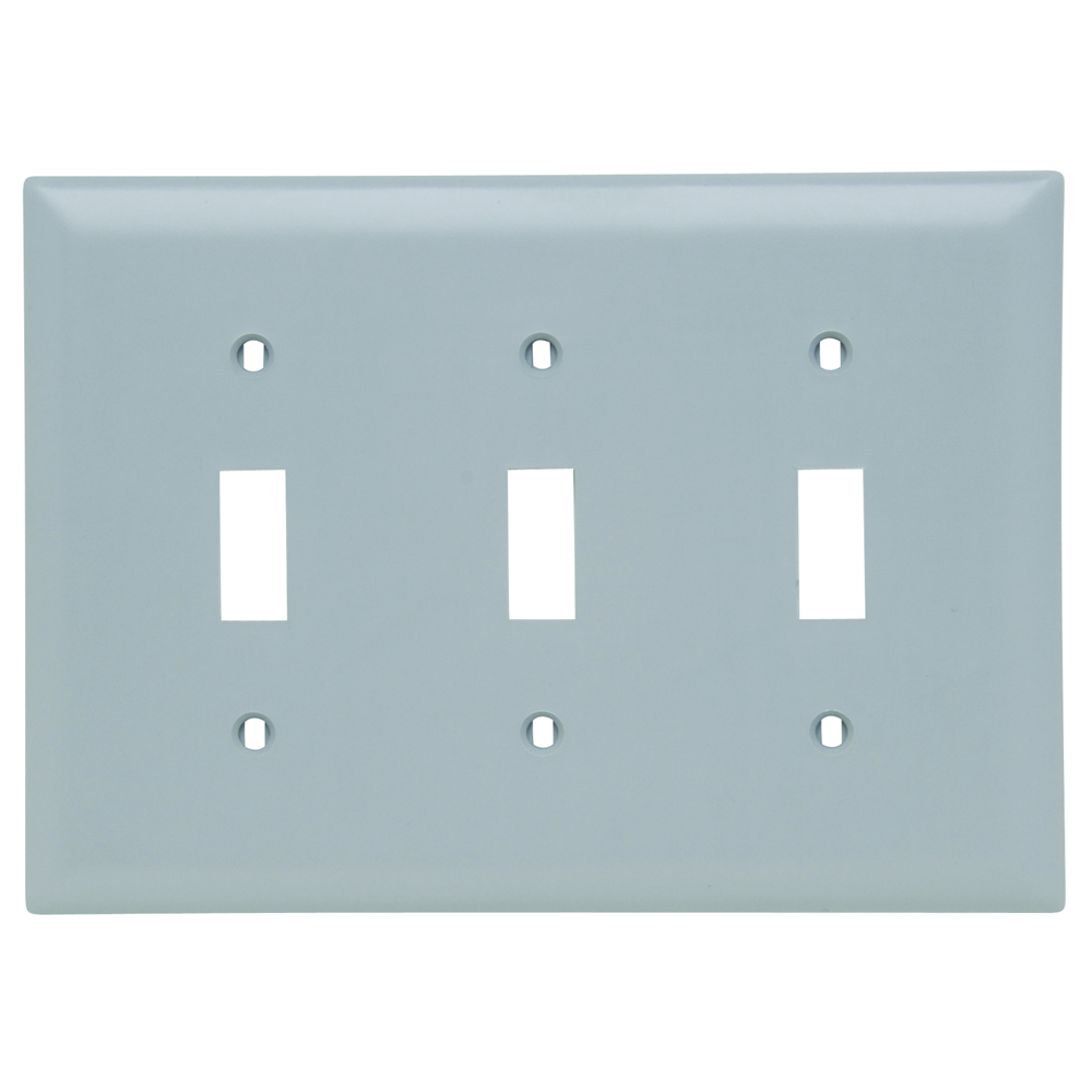 Trademaster Plate 3gang 3toggle Gray