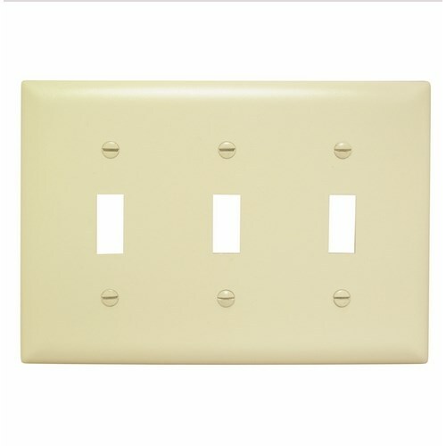 Trademaster Plate 3gang 3toggle Ivory