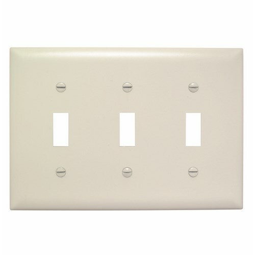 Trademaster Plate 3gang 3toggle Light Almond