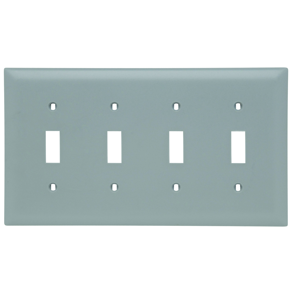 Trademaster Plate 4gang 4toggle Gray