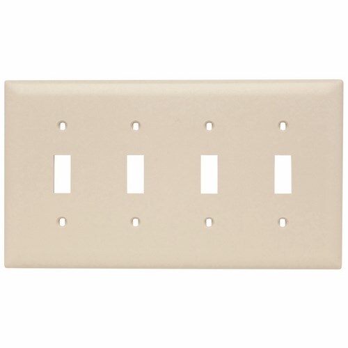 Trademaster Plate 4gang 4toggle Light Almond