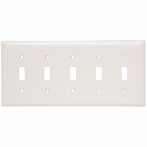 Trademaster Plate 5gang 5toggle White