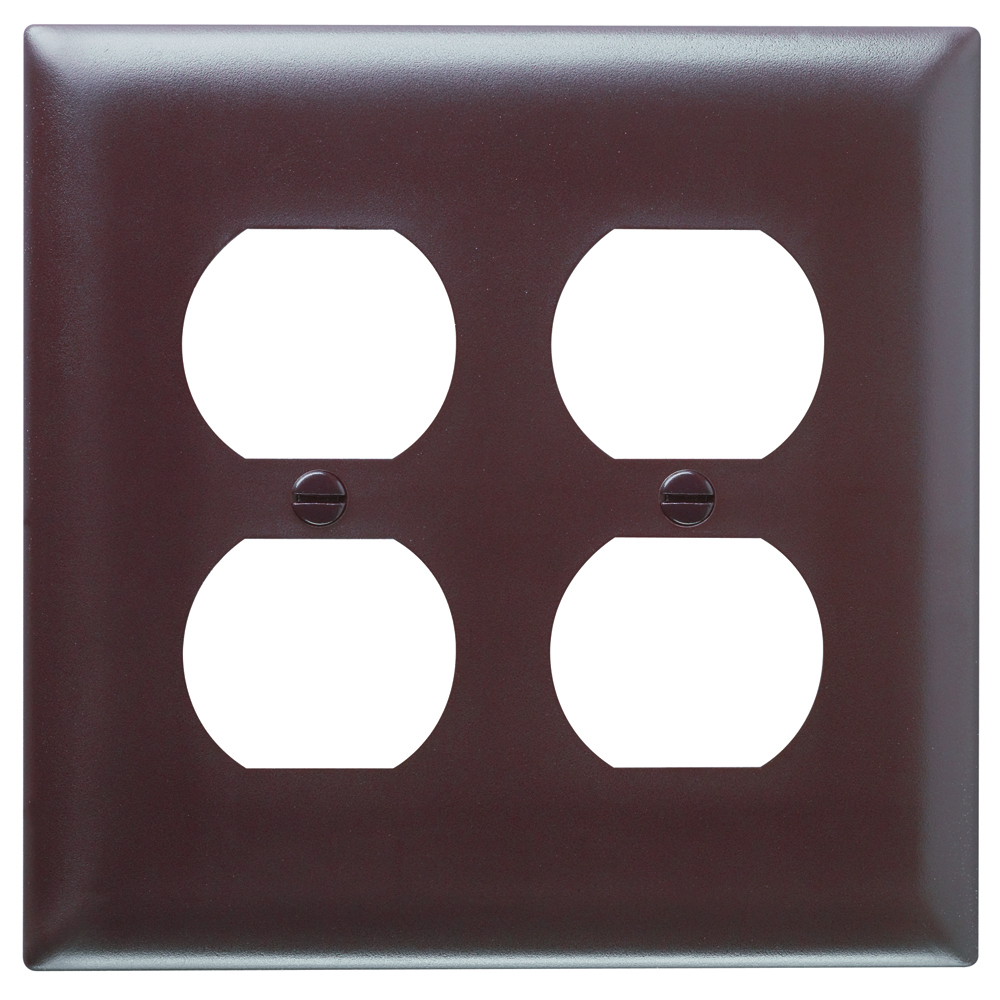 Trademaster Plate 2gang 2duplex Brown