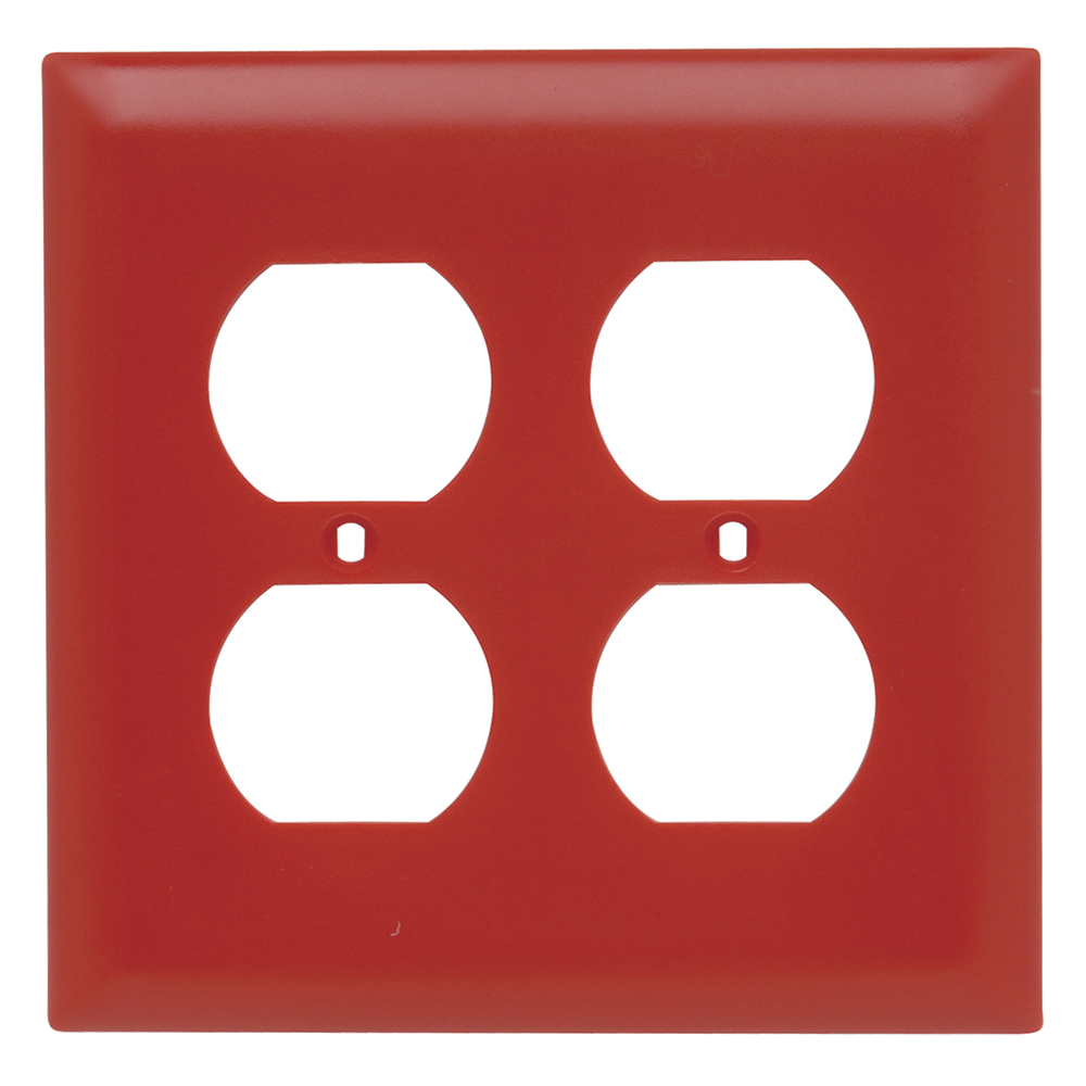 2-Gang TradeMaster 2 Duplex Outlet Openings Wall Plate, Red