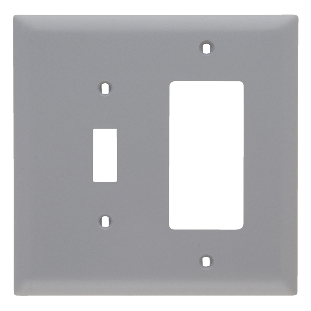 Trademaster Wall Plate, Jumbo 2gang, Gray