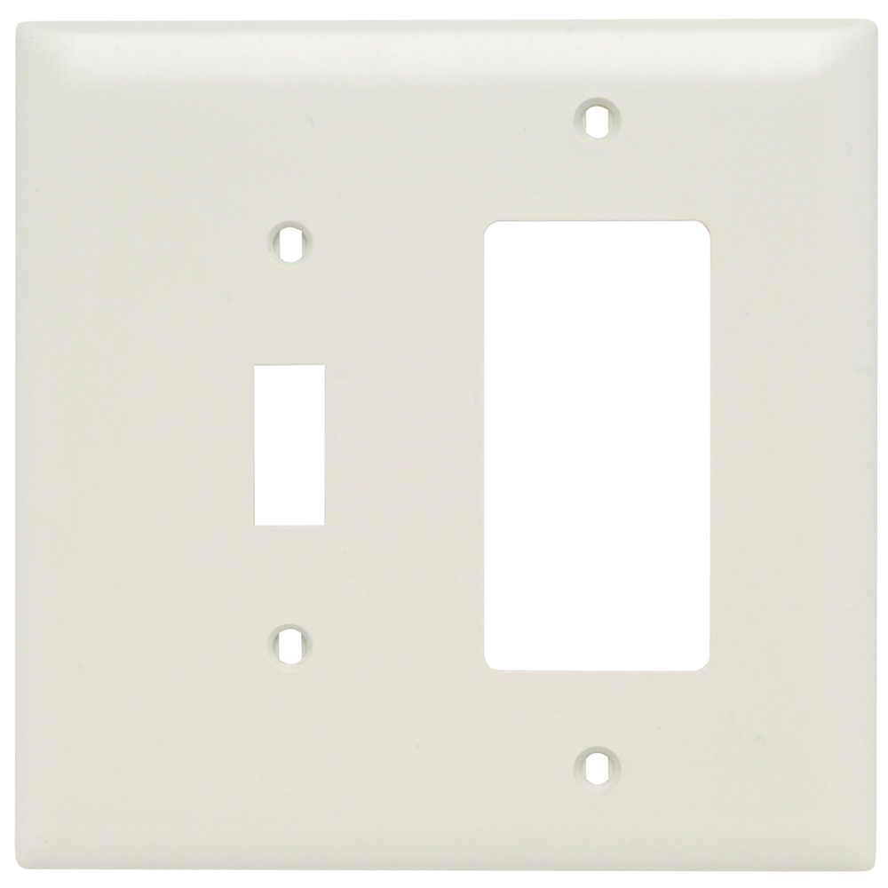 Trademaster Wall Plate Jumbo 2gang 1toggle 1decorator Light Almond