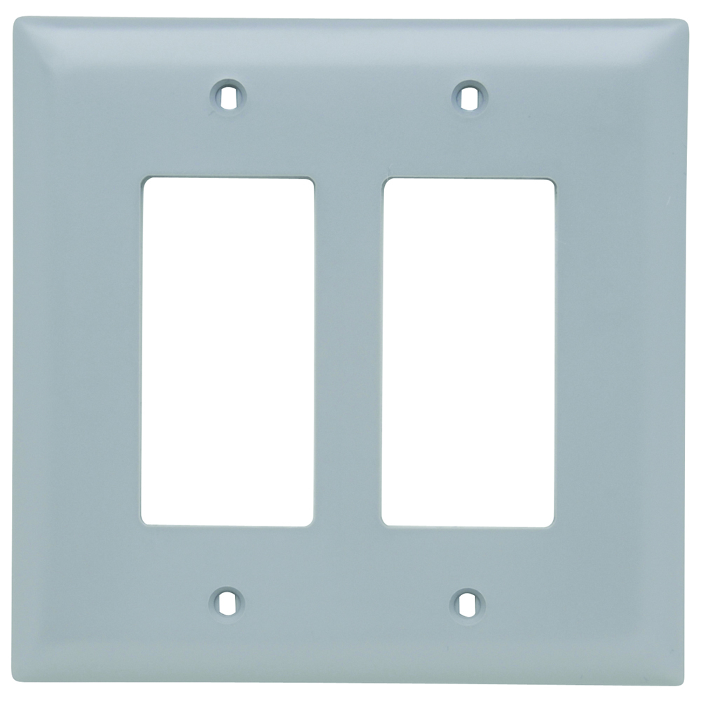 Trademaster Wall Plate Jumbo 2gang 2decorator Gray
