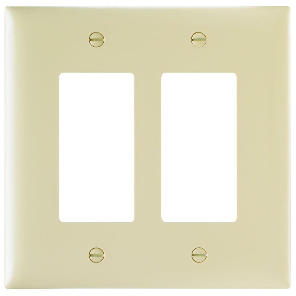 Trademaster Wall Plate Jumbo 2gang 2decorator Ivory