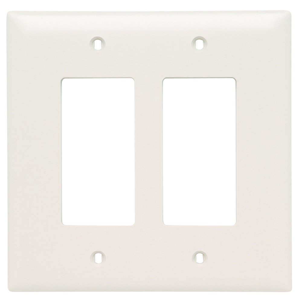 Trademaster Wall Plate Jumbo 2gang 2decorator Light Almond