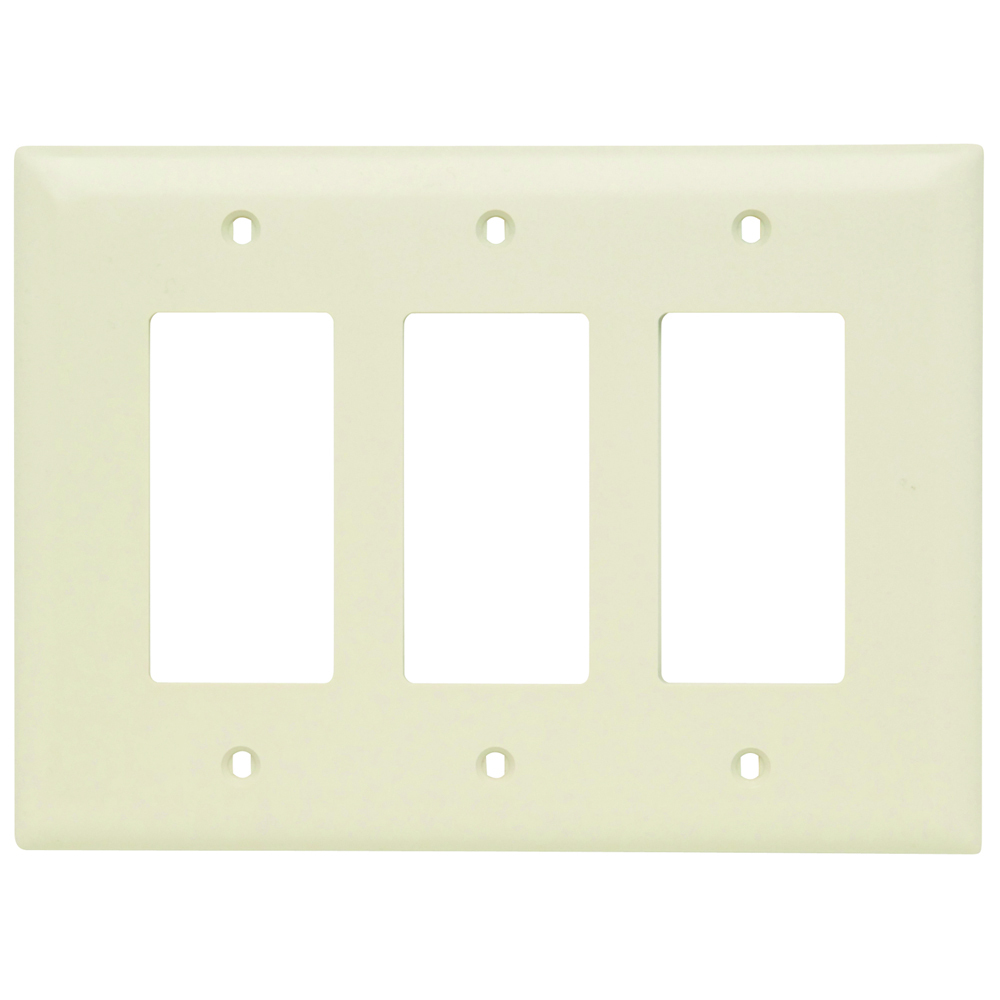 Trademaster Wall Plate Jumbo 3gang 3decorator Light Almond