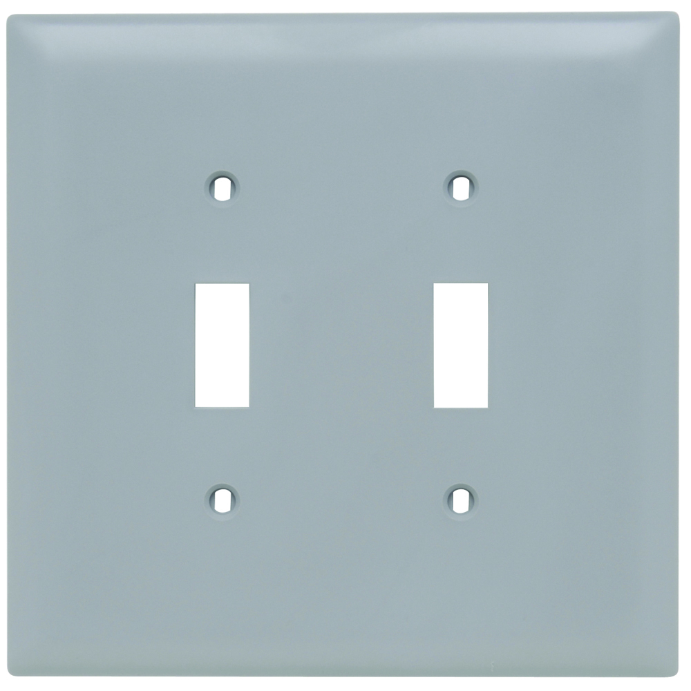 Trademaster Wall Plate Jumbo 2gang 2toggle Gray