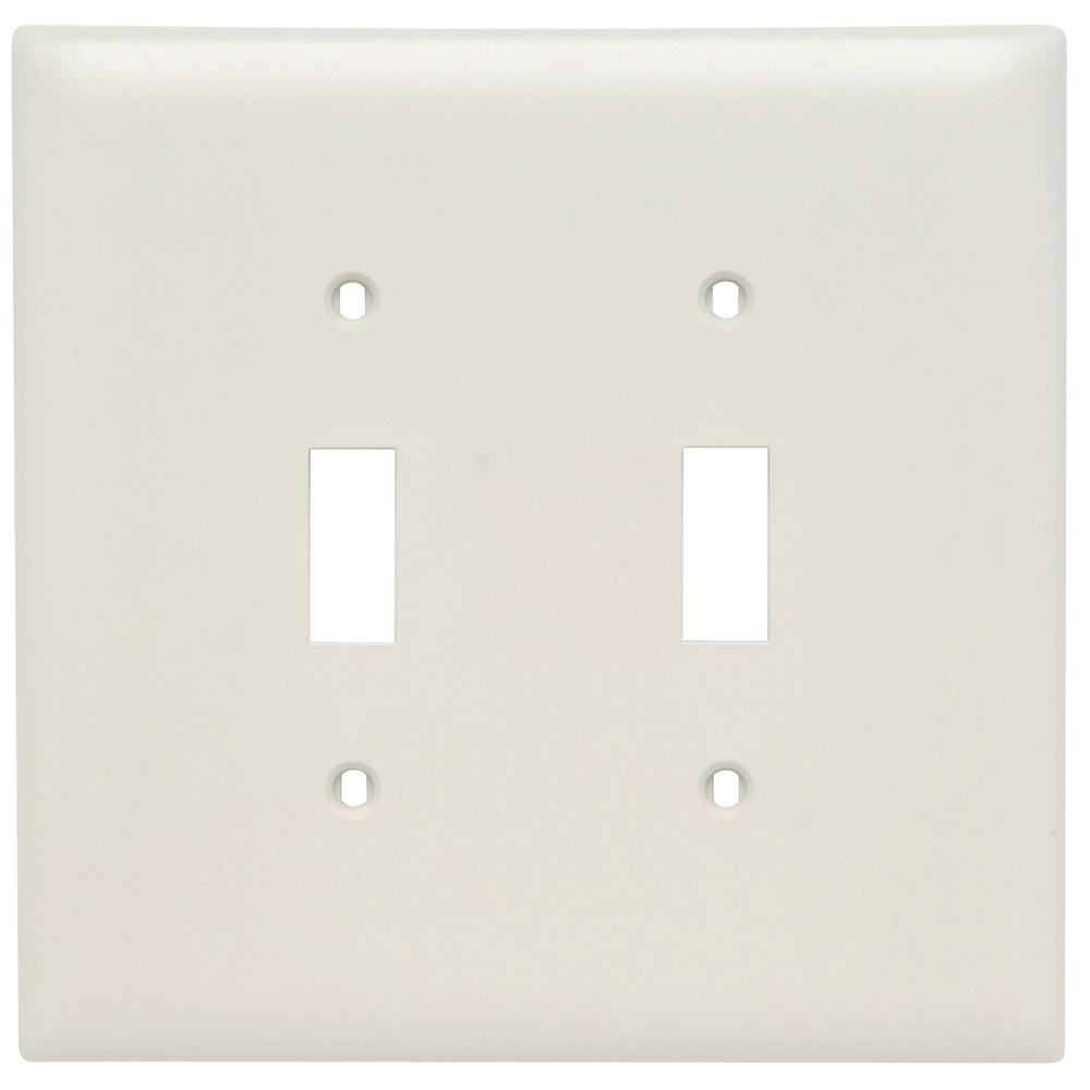 Trademaster Wall Plate Jumbo 2gang 2toggle Light Almond