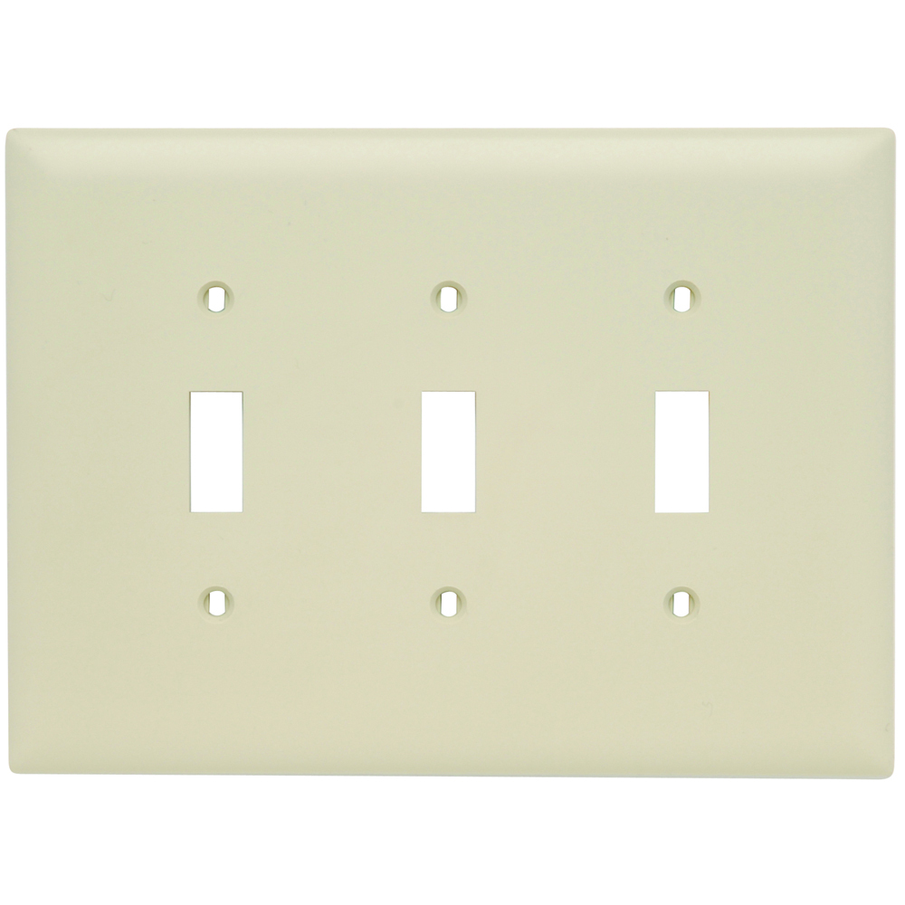 Trademaster Wall Plate Jumbo 3gang 3toggle Ivory