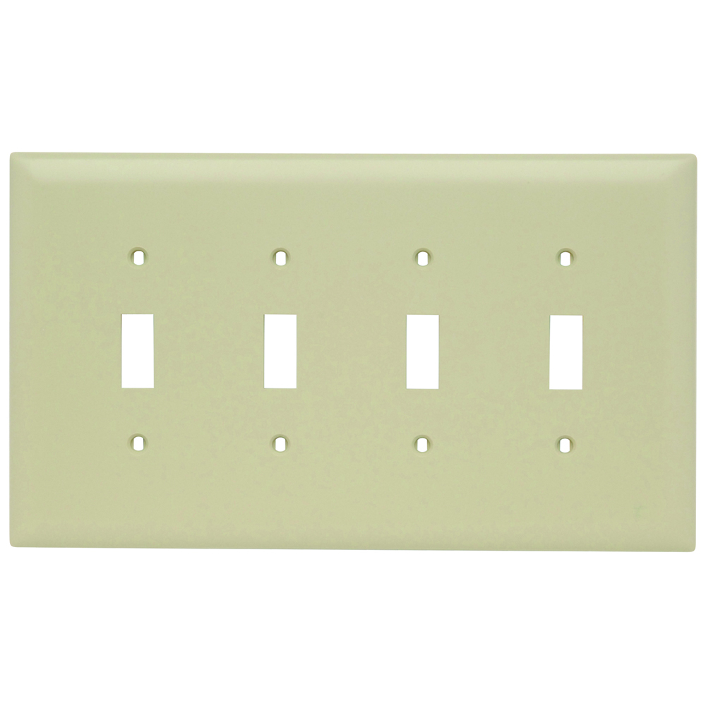 Trademaster Wall Plate Jumbo 4gang 4toggle Ivory