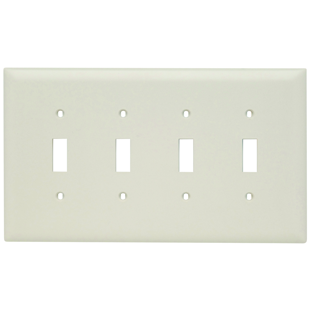 Trademaster Wall Plate, Jumbo 4gang, Light Almond