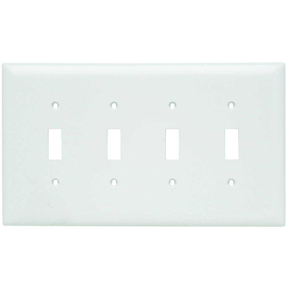 Trademaster Wall Plate Jumbo 4gang 4toggle White