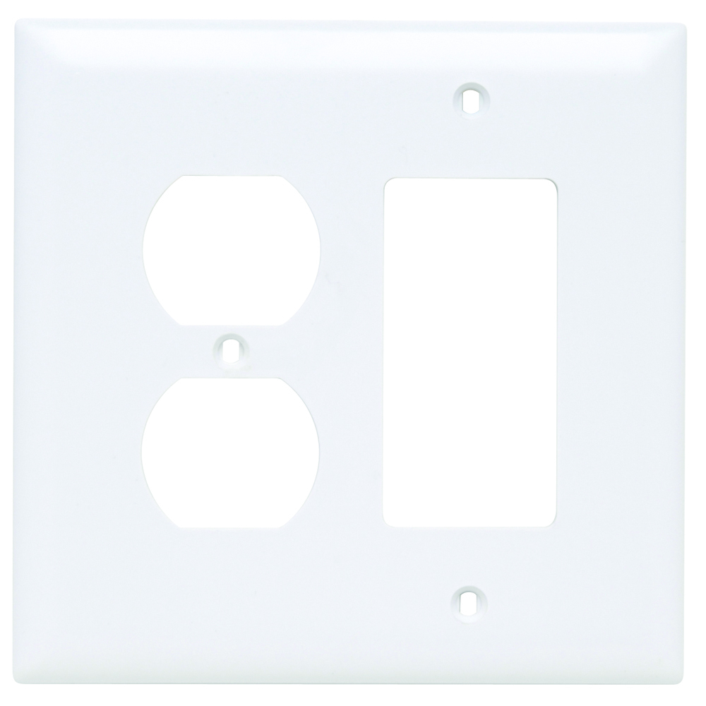 Trademaster Wall Plate Jumbo 2gang 1duplex Decorator White