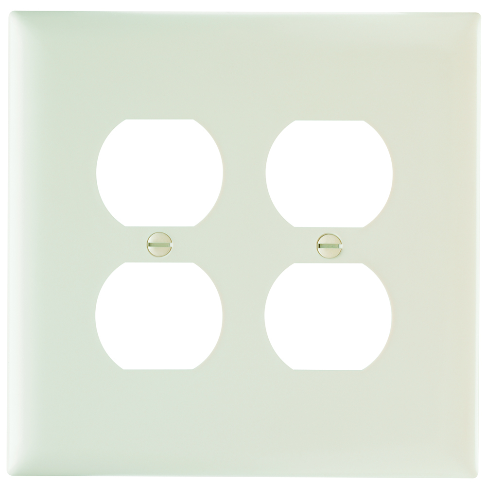 Trademaster Wall Plate Jumbo 2gang 2duplex Light Almond