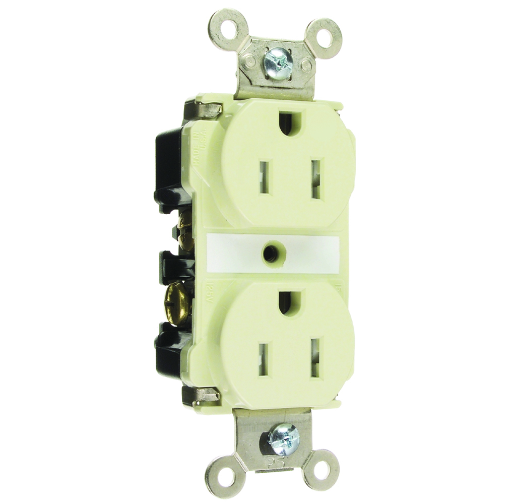 Tamper-Resistant Spec Grade Duplex Receptacle Back and, Side Wire 15amp 125volt Ivory