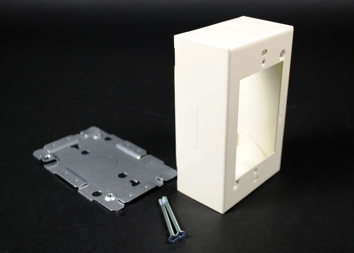 Single-Gang Device Box Fitting; 1-Gang, 125V, 15A, 4-5/8 In, Ivory
