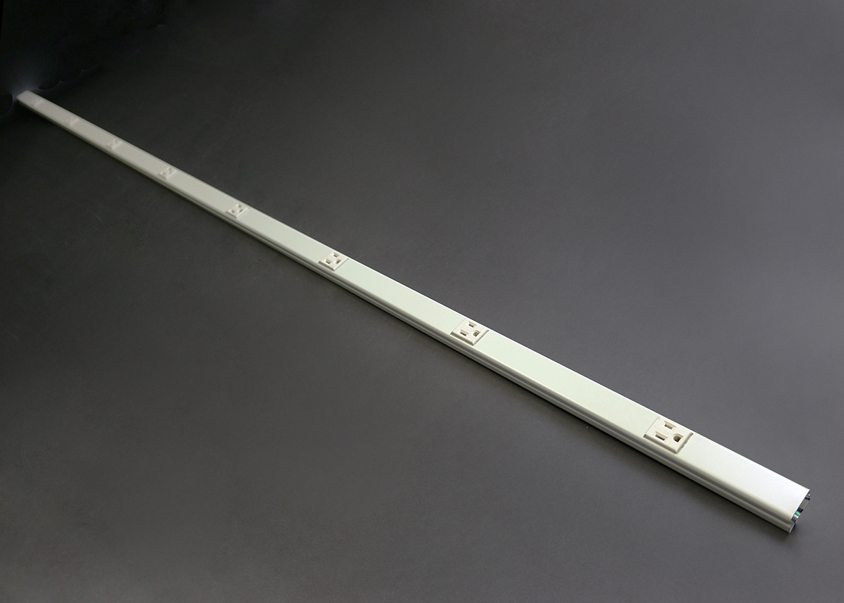  Plugmold; 2000 Series Single-Channel Multioutlet System; 8 Outlet, 6 ft, 15 Amp, 120 Volt, Ivory/Gray ScuffCoat