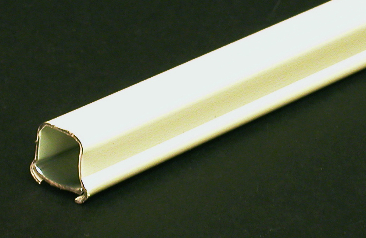 Metallic Raceway, Small, Series: 500, 10 ft Length, 3/4 in Width, 17/32 in Height, 600 VAC, 1 Channel, Removable Cover, Surface Mounting, Steel, Ivory/White, ScuffCoat
