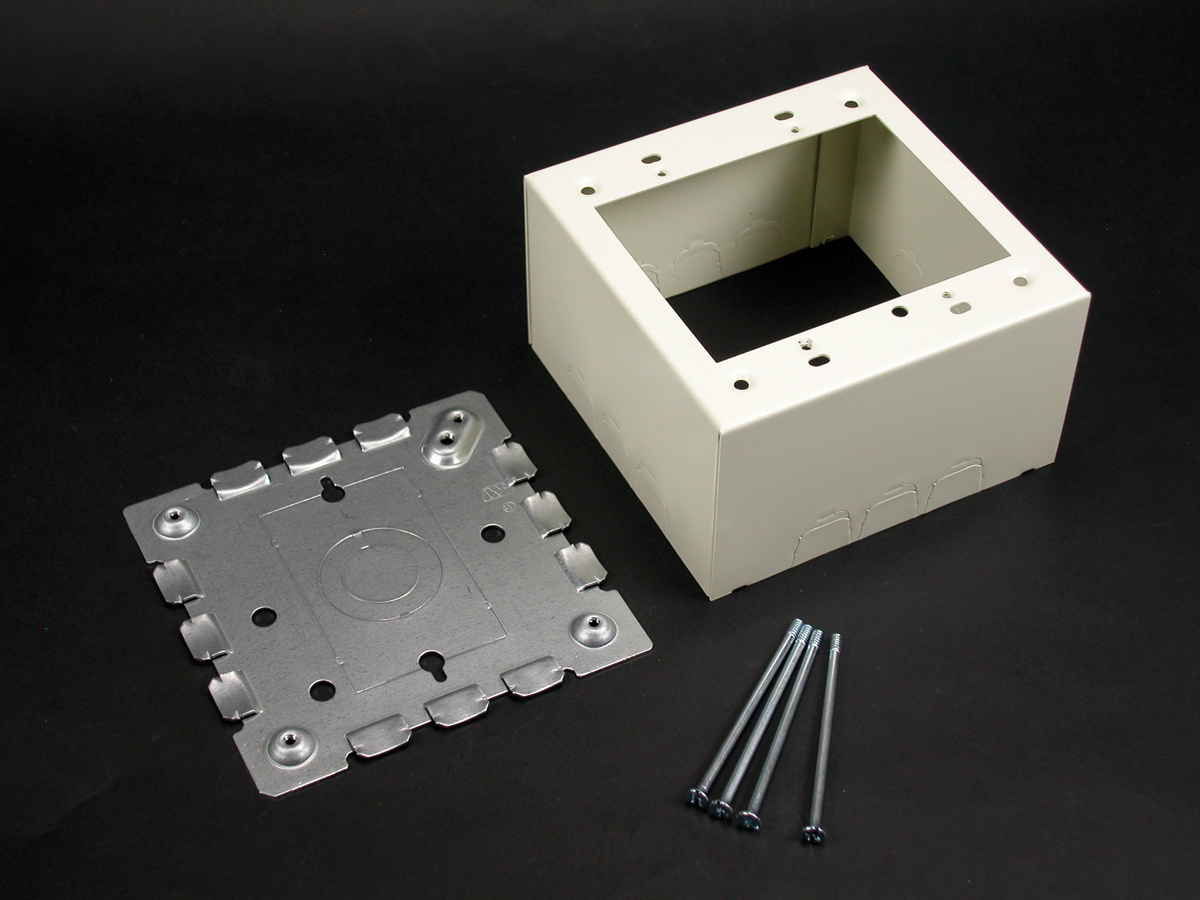 Steel Deep 2 Gang Switch & Receptacle Box; 2-1/4 In Depth, Ivory