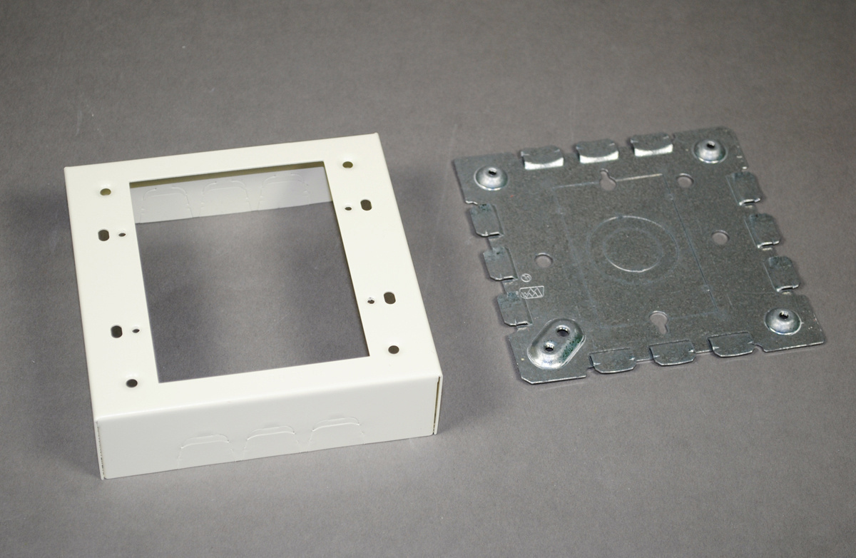 2 Gang Shallow Switch and Receptacle Box, Ivory