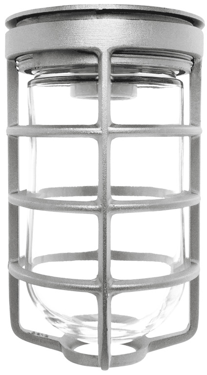 Vaporproof 100 Ceiling With Glass Globe Cast Guard