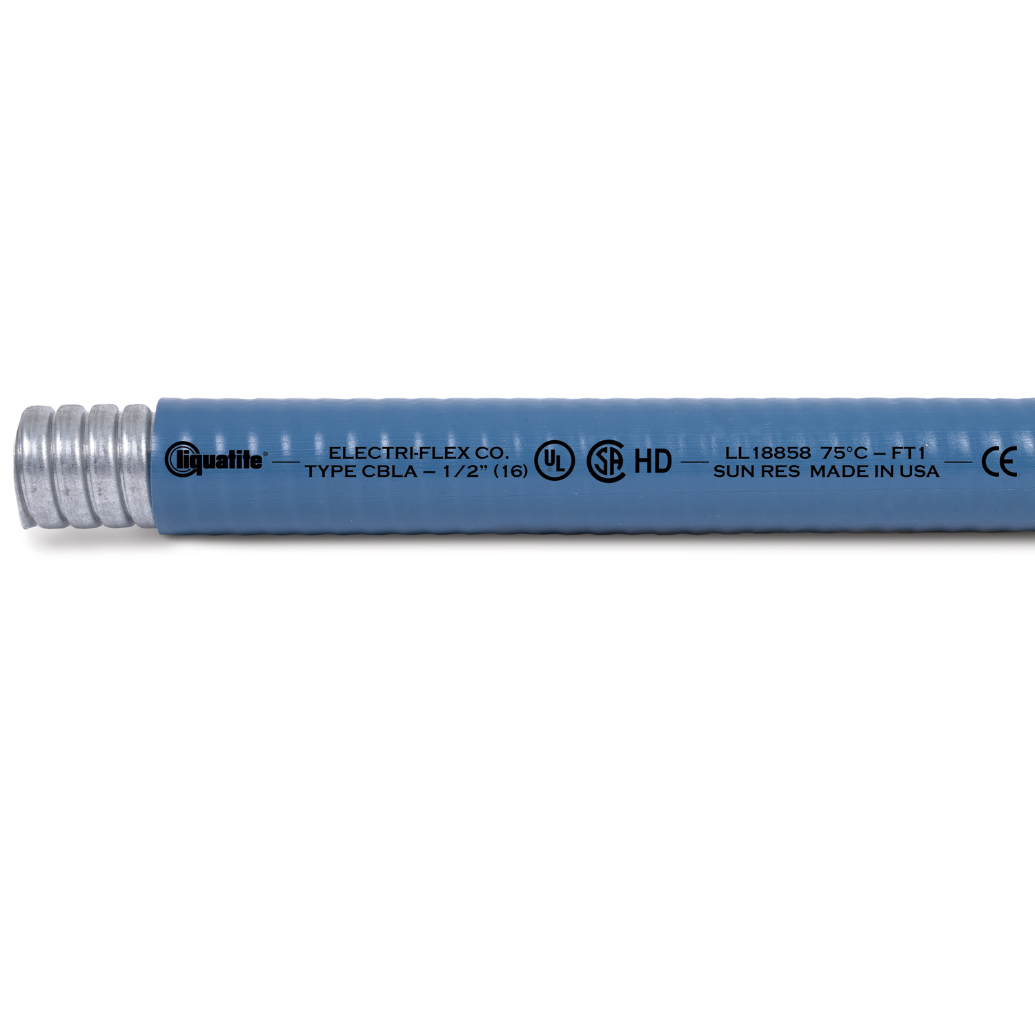 CBLA 11 BLUE 1/2" 1000FT. REEL Computer Blue LA (CBLA) is a liquidtight flexible steel conduit commonly used for computer room installations. The blue jacket color easily identifies circuitry for computer power wiring. It is listed by Underwriters Laboratories Inc. and certified by Canadian Standards Association for Heavy-Duty applications.