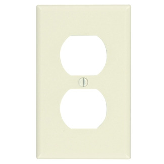 1-Gang Duplex Device Receptacle Wallplate, Light Almond