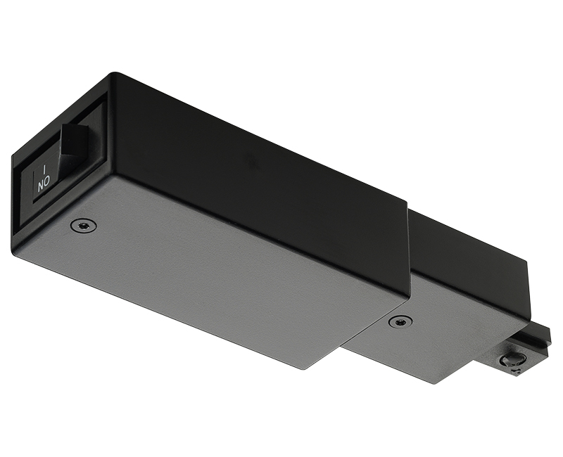 Trac-Master Current Limiting Mini End Feed, 1 Circuit, Black Finish