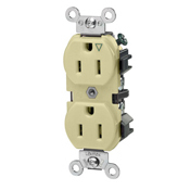 15-Amp 125-Volt NEMA 5-15R, 2P, 3W, Industrial Series Heavy Duty Specification Grade, Duplex Receptacle, Black