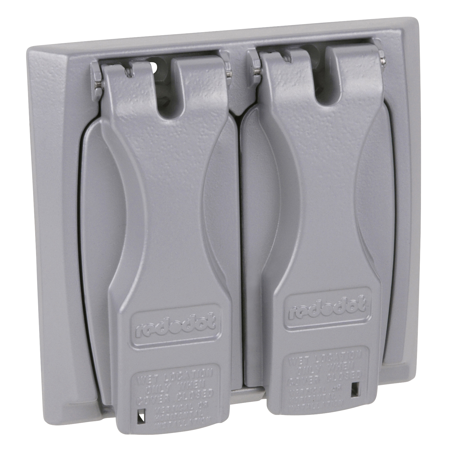 Two Gang Universal Flip-Lid Weatherproof Receptacle Cover, Bronze, Die Cast Zinc