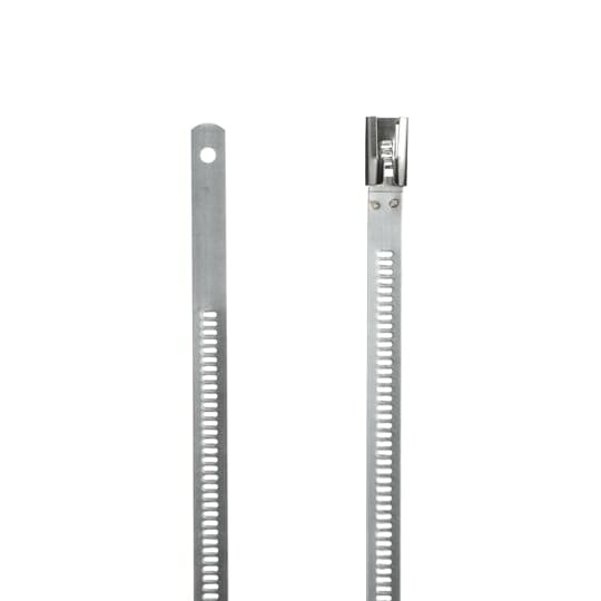 Multi-Lok 316 Stainless Steel Cable Tie, Uncoated, Length of 300mm (11.8 Inches), Width of 7mm (0.28 Inch), Thickness of 0.25mm (0.01 Inch), Tensile Strength Rating of 1112 Newtons (250 pounds)