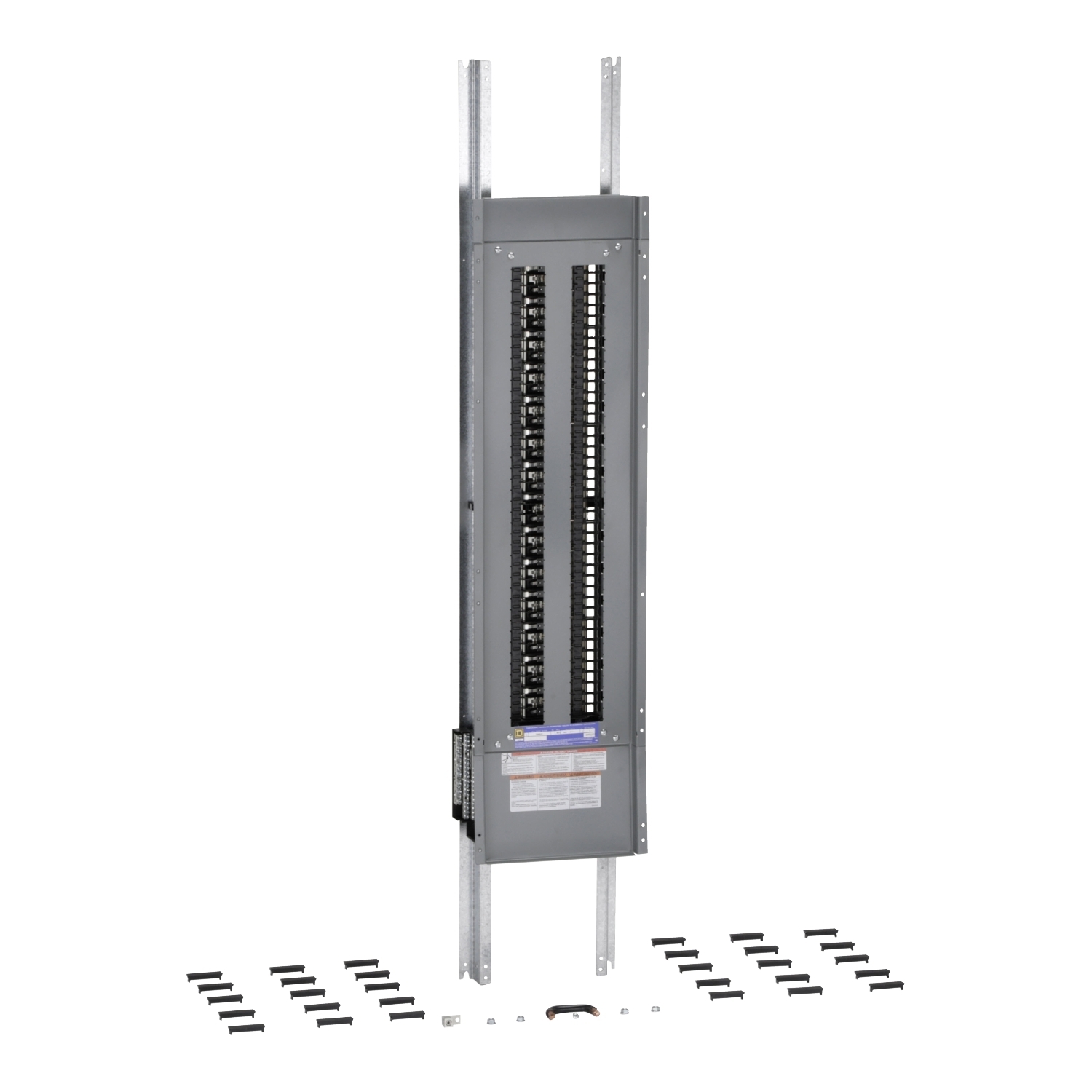 Panelboard interior, NQ, main lugs, 600A, Cu bus, 84 pole spaces, 3 phase, 4 wire, 240VAC, 48VDC