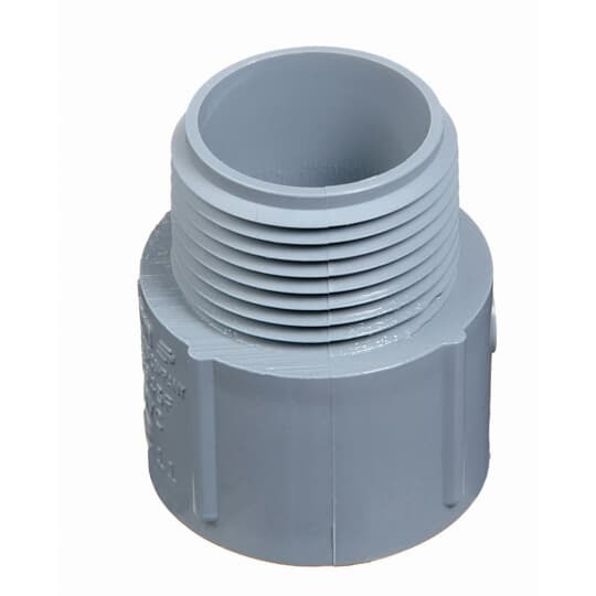 E943J Male Terminal Adapter for PVC Schedule 40/80 Conduit, 2 inch, Gray