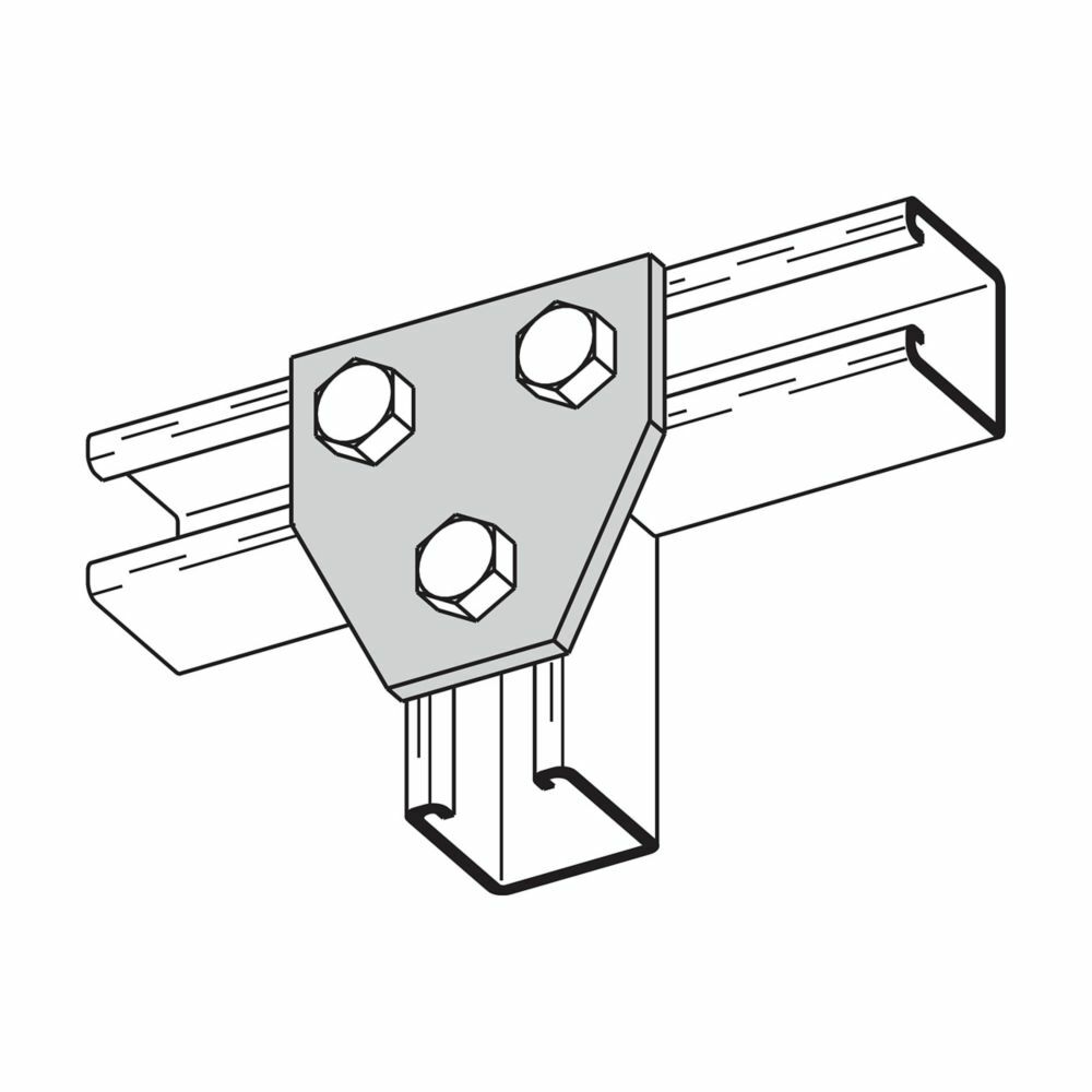 Eaton B-Line series gusset plate, 3.5" H x 3.5" L x 1.62" W, Steel, Electro-plated