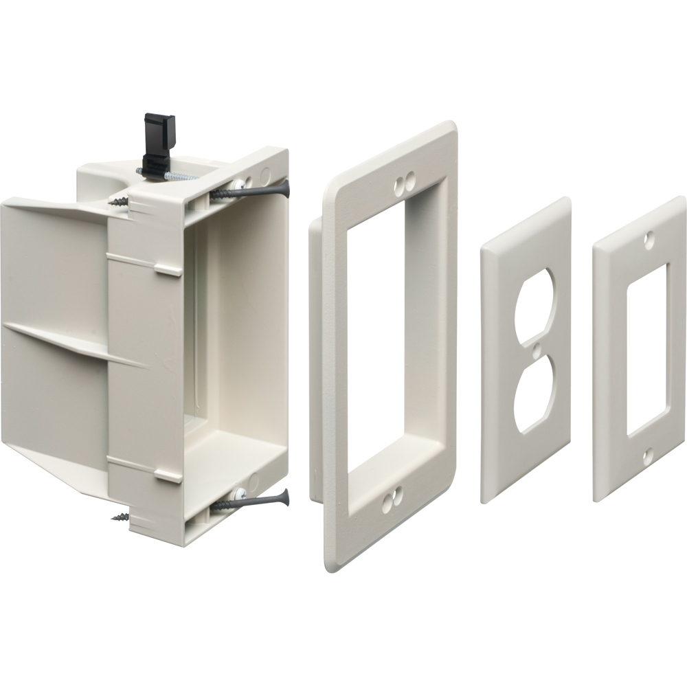 Recessed indoor inbox for new and retrofit construction. 2 hour fire rating. Single Gang. White